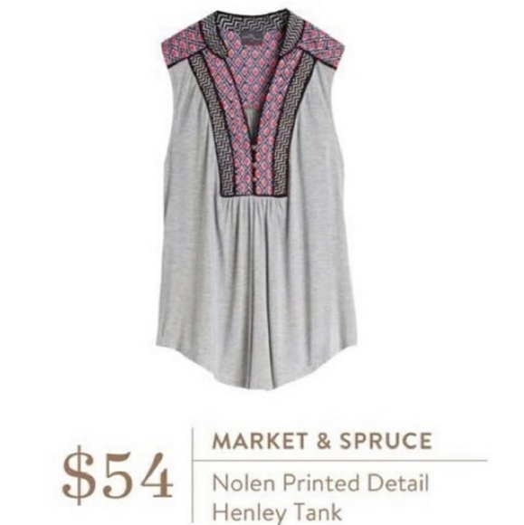 Market & Spruce Tops - Market & Spruce | Nolen Printed Henley Tank